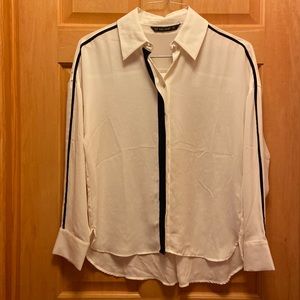Zara Basic White Button-down Blouse - Size Small
